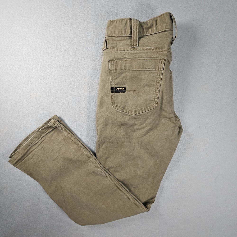 Ariat Rebar M7 DuraStretch Work Pants Mens 30x32 Slim Straight Field Khaki